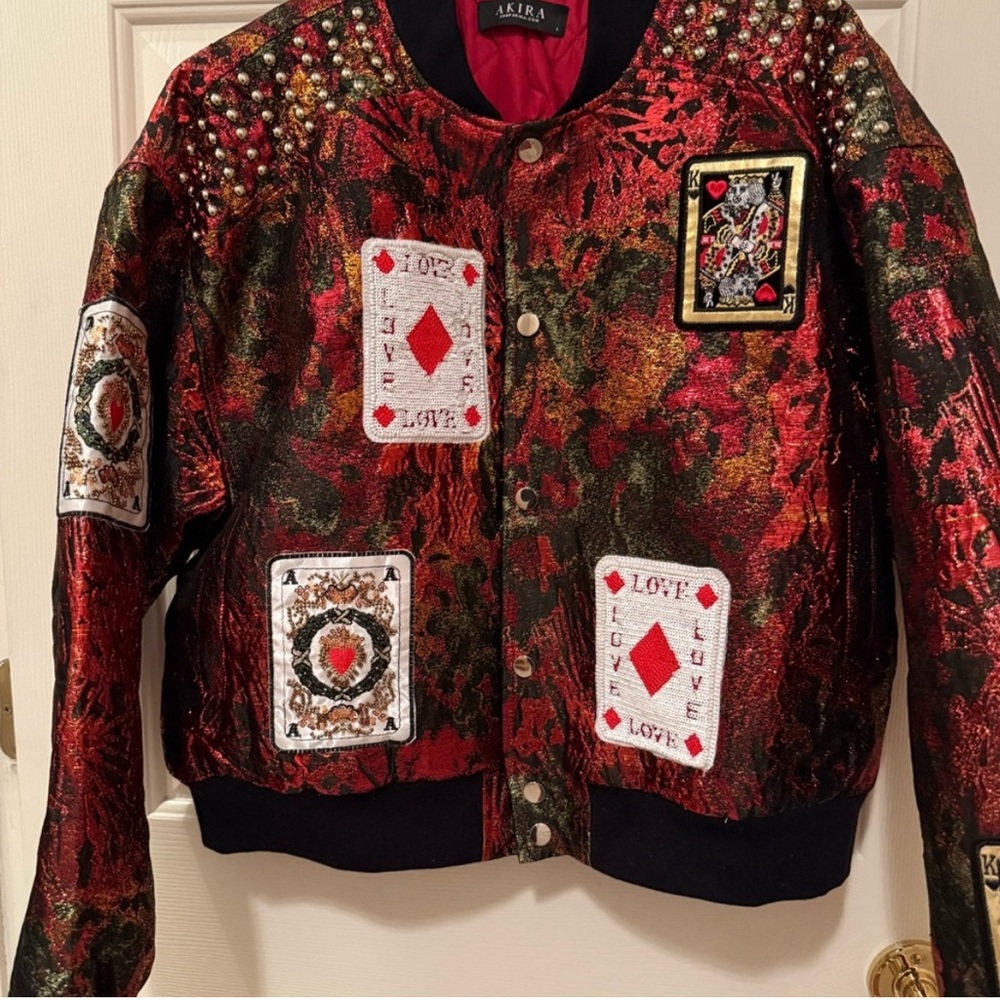 SHOW YOUR CARDS BROCADE BOMBER AKIRA BRAND